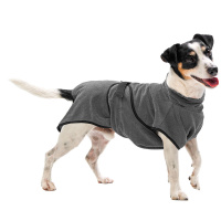 Royal Dry Hundebademantel aus spezieller Mikrofaser in dunkelgrau M 50cm