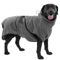 Royal Dry Hundebademantel aus spezieller Mikrofaser in dunkelgrau M 50cm