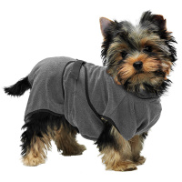 Royal Dry Hundebademantel aus spezieller Mikrofaser in dunkelgrau L 60cm