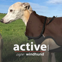 Active Cape ELASTIC leicht gefütterter Mantel für WINDHUNDE in braun XL