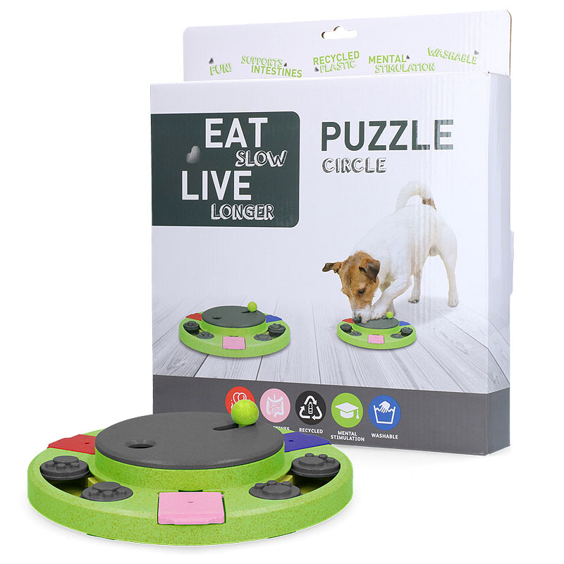 Eat Slow Live Longer Puzzle Hundespielzeug Intelligenzspielzeug Circle