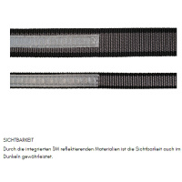 Non-stop dogwear Hundeleine Touring Bungee in schwarz grau 1,2m - 23mm