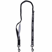 Rukka Pets Hike Bungee Leine für Joggen Wandern in schwarz grau 115cm 20 mm