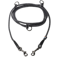 Rukka Pets Rope Leine Führleine verstellbar rund in schwarz M 8 mm ø