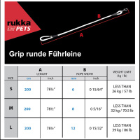 Rukka Pets Grip gummierte Leine Führleine rund in grau