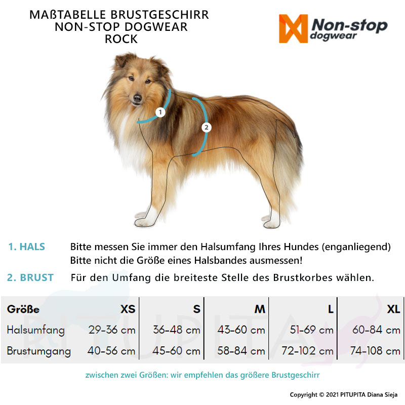 Non-stop dogwear Rock long Brustgeschirr Sicherheitsgeschirr Panikgeschirr M