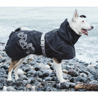 Hurtta Regenmantel Drizzle Dunkelgrau schwarz 65