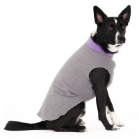 Goldpaw Double Stretch Fleece Hundepullover Wendepullover in grau lavendel Größe 20