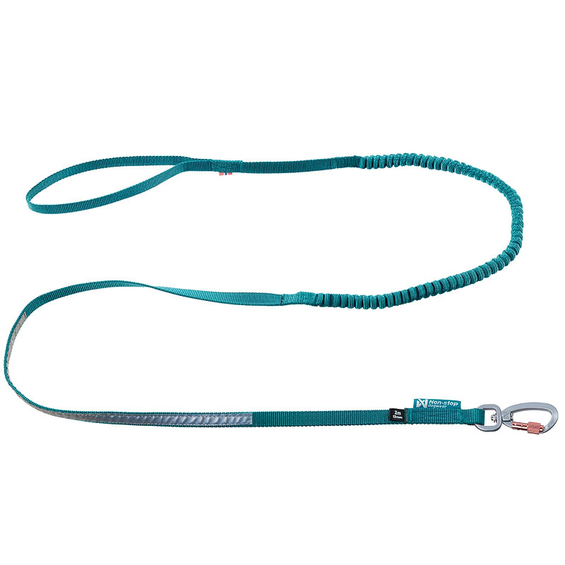 Non-stop dogwear Hundeleine Touring Bungee in teal petrol 2,8m - 13mm