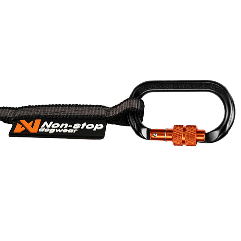 Non-stop dogwear Hundeleine Touring Bungee in schwarz grau 1,2m - 13mm
