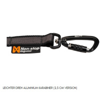 Non-stop dogwear Hundeleine Touring Bungee in schwarz grau 1,2m - 13mm