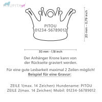 MyFamily Hundemarke Anhänger Krone mit Gravur