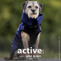 Active Cape Elastic wind & rain MINI Regenmantel für kleine Hunde in dunkelblau 40 cm