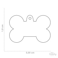 MyFamily Hundemarke Anhänger Knochen lila mit Gravur klein 30x19mm