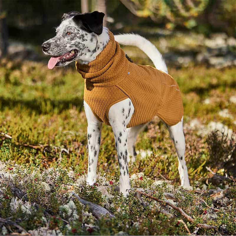 Hurtta Midlayer Eco wärmende Hundejacke Pullover in ocker desert