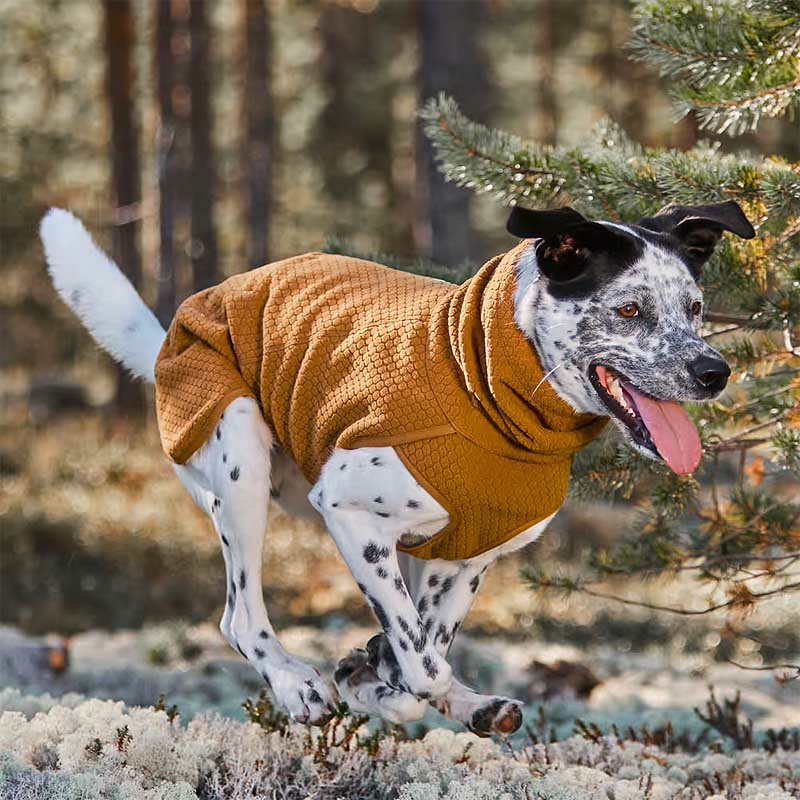Hurtta Midlayer Eco wärmende Hundejacke Pullover in ocker desert