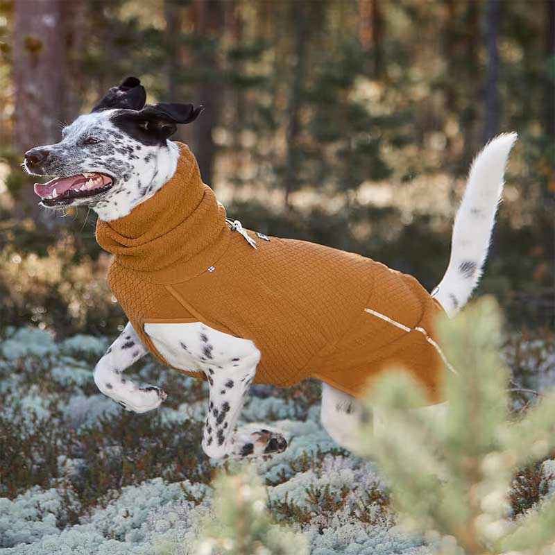 Hurtta Midlayer Eco wärmende Hundejacke Pullover in ocker desert
