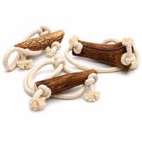 PITUPITA Hirschgeweih Beissring mit Seil vom Rothirsch L