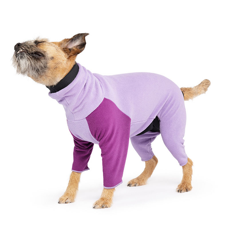 Goldpaw Stretch-Fleece Onesie Pullover mit Beinen Pyjama in lavendel lila
