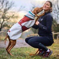 Non-stop Dogwear Trekking Fleece Jacke Pullover für Hunde grau weinrot 55