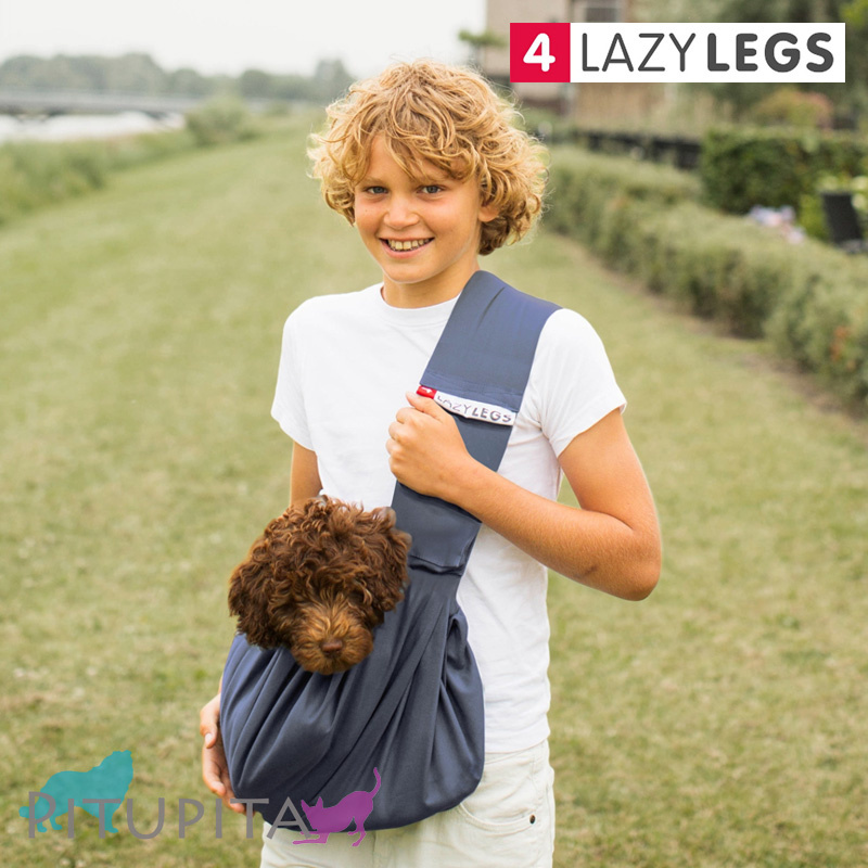 4LazyLegs Tragetasche Tragetuch aus Baumwolle mit Tatze in 3 Farben pink Hunde bis 14kg