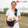 4LazyLegs Tragetasche Tragetuch aus Baumwolle mit Tatze in 3 Farben pink Hunde bis 14kg