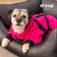 DryUp Body ZIP.FIT Hundebademantel mit Beinen für kleine Hunde in pink 30cm
