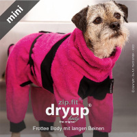 DryUp Body ZIP.FIT Hundebademantel mit Beinen für kleine Hunde in pink 30cm