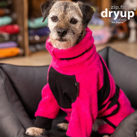 DryUp Body ZIP.FIT Hundebademantel mit Beinen für kleine Hunde in pink 40cm
