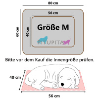 PITUPITA  orthopädisches Hundebett Lewia aus Eco Kunstleder in beige schwarz M