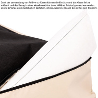 PITUPITA  orthopädisches Hundebett Lewia aus Eco Kunstleder in beige schwarz XL