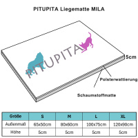 PITUPITA Liegematte Erholungsmatte MILA dunkelgrau L 100x75cm