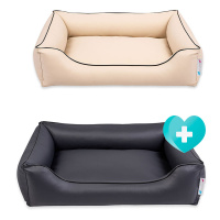 PITUPITA  ERSATZBEZUG für das orthopädisches Hundebett Lewia aus Eco Kunstleder dunkelgrau XL