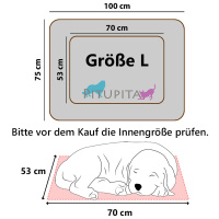 PITUPITA  ERSATZBEZUG für das orthopädisches Hundebett Lewia aus Eco Kunstleder dunkelgrau XL