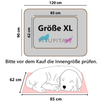 PITUPITA  ERSATZBEZUG für das orthopädisches Hundebett Lewia aus Eco Kunstleder dunkelgrau XL