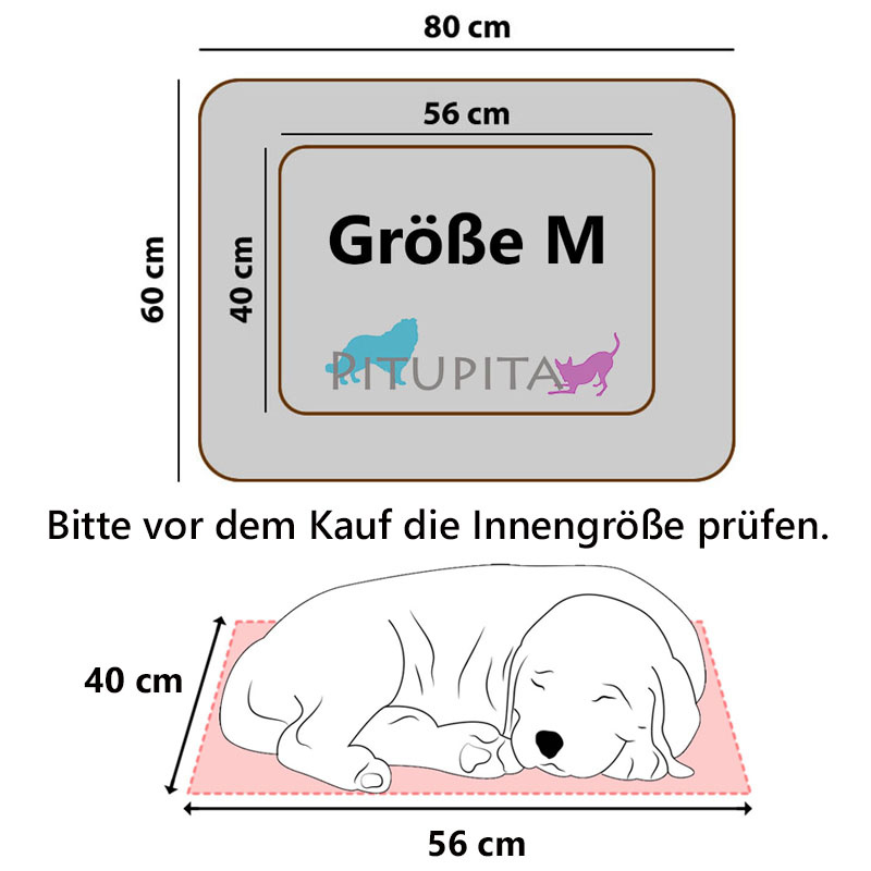 PITUPITA  ERSATZBEZUG für das orthopädisches Hundebett Lewia aus Eco Kunstleder beige XL