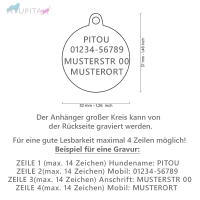 MyFamily Hundemarke Anhänger großer Kreis Happy mit Gravur