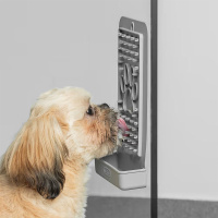 Dexas Snack & Distract Leckmatte Schleckmatte mit Tasche 12,5x22,5cm GRAU