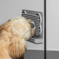 Dexas Snack & Distract Leckmatte Schleckmatte mit Tasche Knochen BLAU