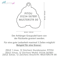 MyFamily Hundemarke Anhänger Graupudel mit Gravur