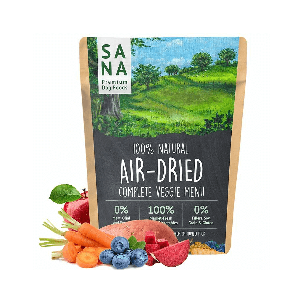 Trockenbarf mit Fleisch, Gemüse und Kräutern für Hunde