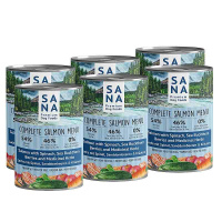 SANA Nass-Menü Lachs mit Spinat, Sanddornbeeren und Kräutern MHD 12.06.2026