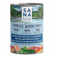 SANA Nass-Menü Lachs mit Spinat, Sanddornbeeren und Kräutern MHD 12.06.2026