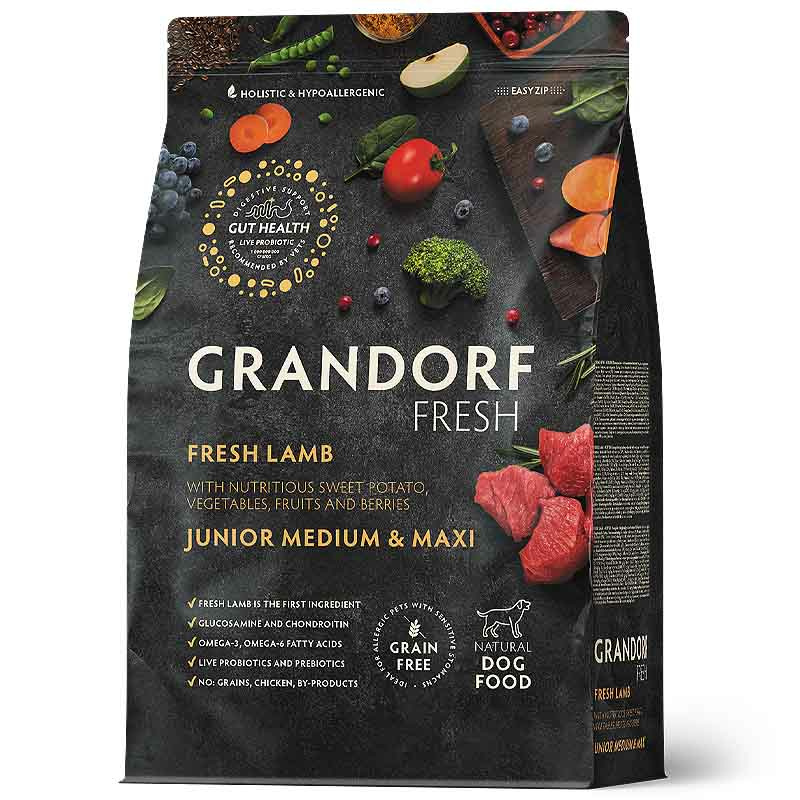 Grandorf Fresh Lamm Trockenfutter mit Süßkartoffel  für Junior Hunde 1 kg