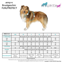 AnnyX Brustgeschirr Hundegeschirr Fun schwarz-blau S