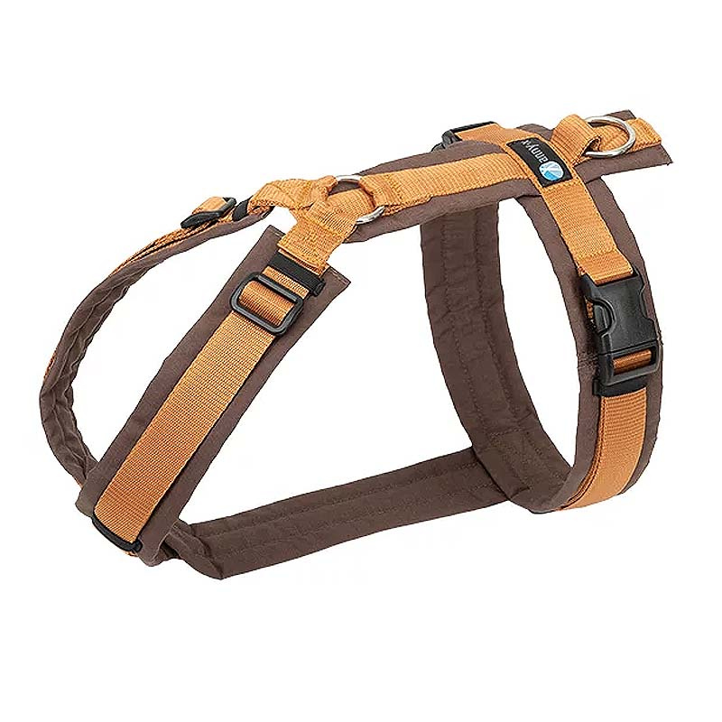 AnnyX Brustgeschirr Hundegeschirr Fun braun-bernstein L Steg kurz 30cm