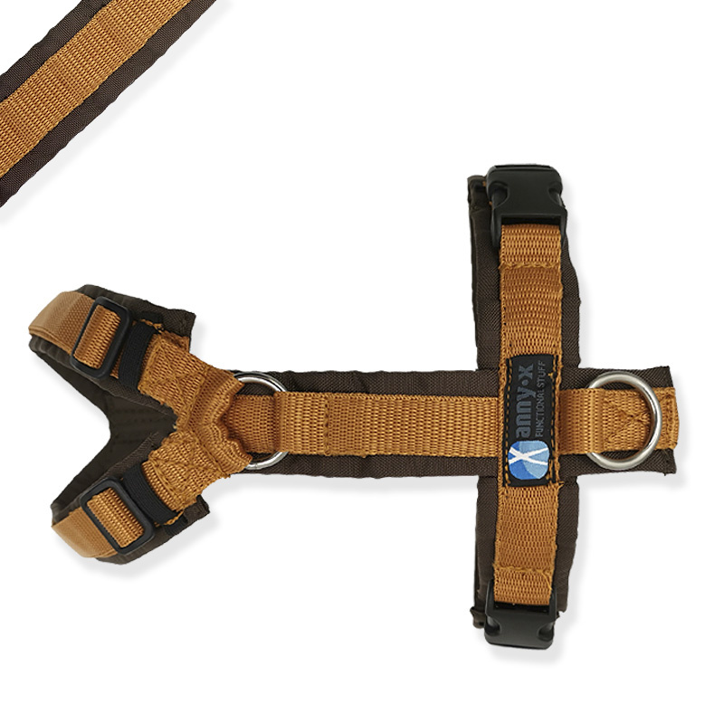 AnnyX Brustgeschirr Hundegeschirr Fun braun-bernstein XL
