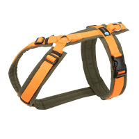 AnnyX Brustgeschirr Hundegeschirr Fun oliv-orange XXS Steg lang 19,5cm