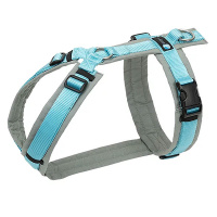 AnnyX Brustgeschirr Hundegeschirr Fun grau-eisblau L Steg kurz 30cm