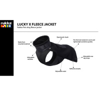 Rukka Pets Lucky Fleece Pullover in schwarz für Hunde 60cm